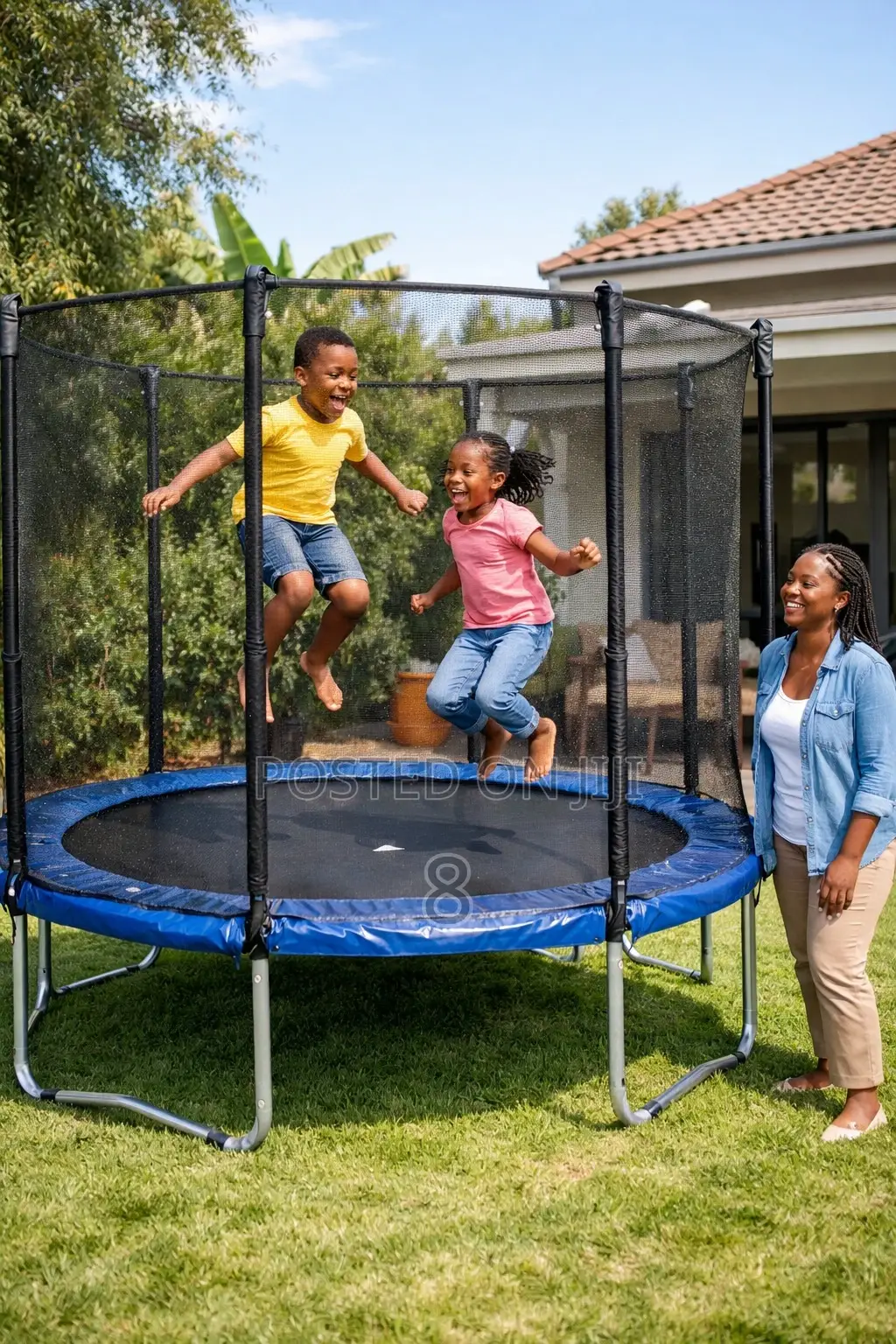 Outdoor Play Trampoline Set