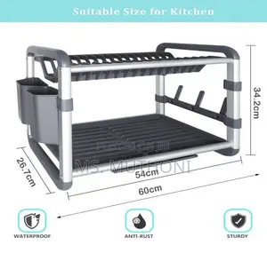 Premium Quality 2tier Aluminium Dish Drainer ( Gold / Silver )
