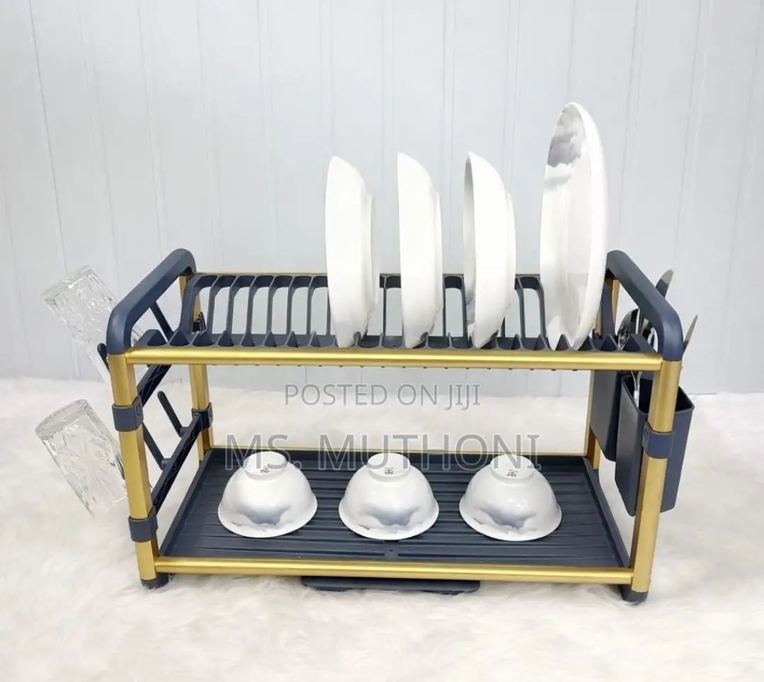 Premium Quality 2tier Aluminium Dish Drainer ( Gold / Silver )