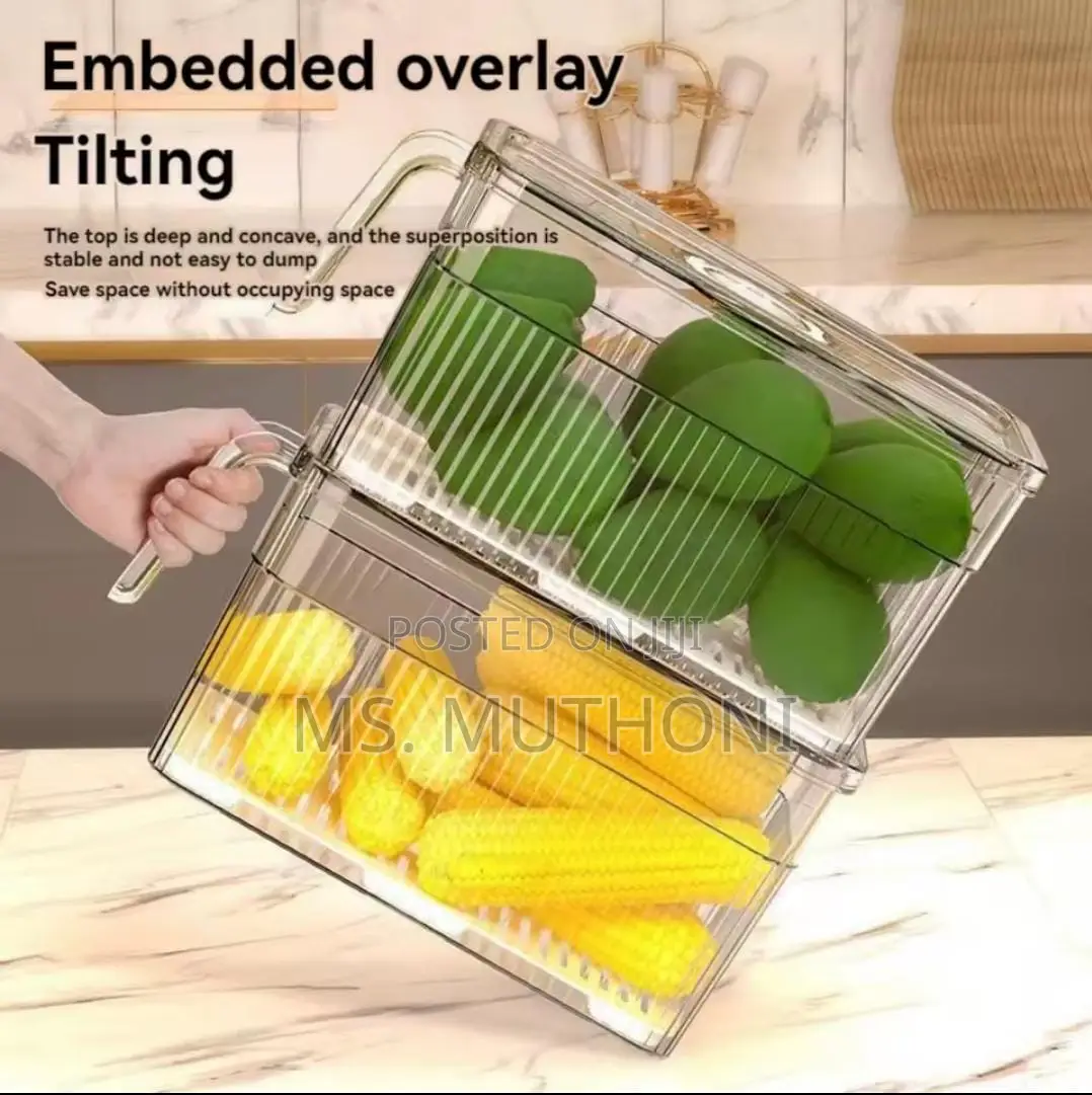 Fridge / Pantry 5l Acrylic Storage Containers With a Draining Board