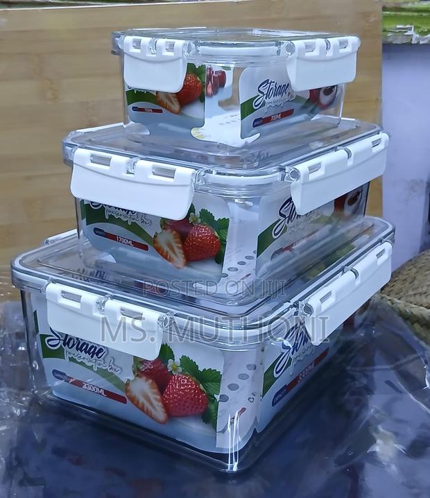 3 PCS Clear Airtight Acrylic Pantry Boxes / Meal Prep Containers - thumbnail 4