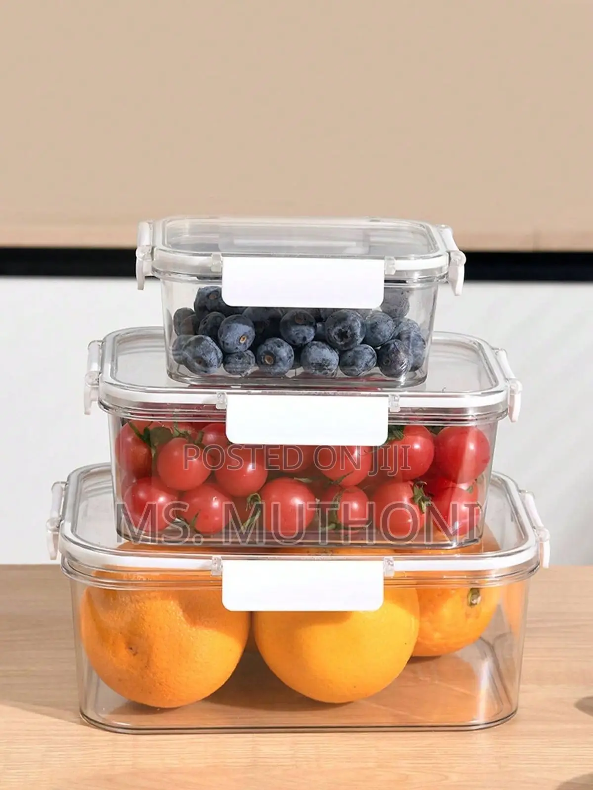 3 PCS Clear Airtight Acrylic Pantry Boxes / Meal Prep Containers