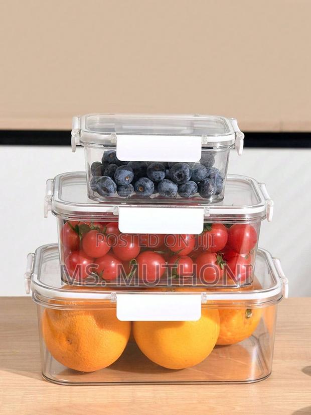 3 PCS Clear Airtight Acrylic Pantry Boxes / Meal Prep Containers - thumbnail 2