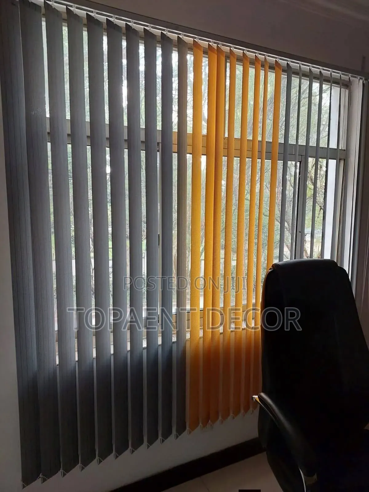 Grey and Yellow Light Control, Modern Touch Horizontal Office Blinds
