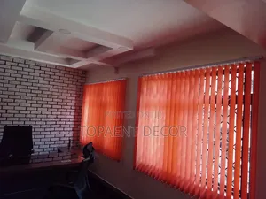 Orange ,Large Windows , Vertical Blinds for Offices