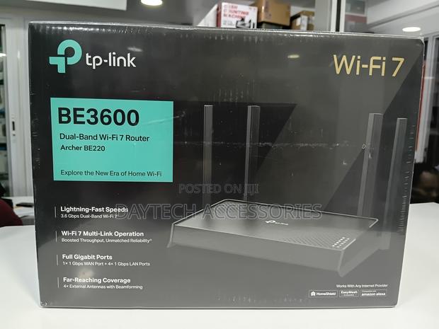 Tp-Link Archer Be220 Be3600 Dual-Band Wi-Fi 7 Router.