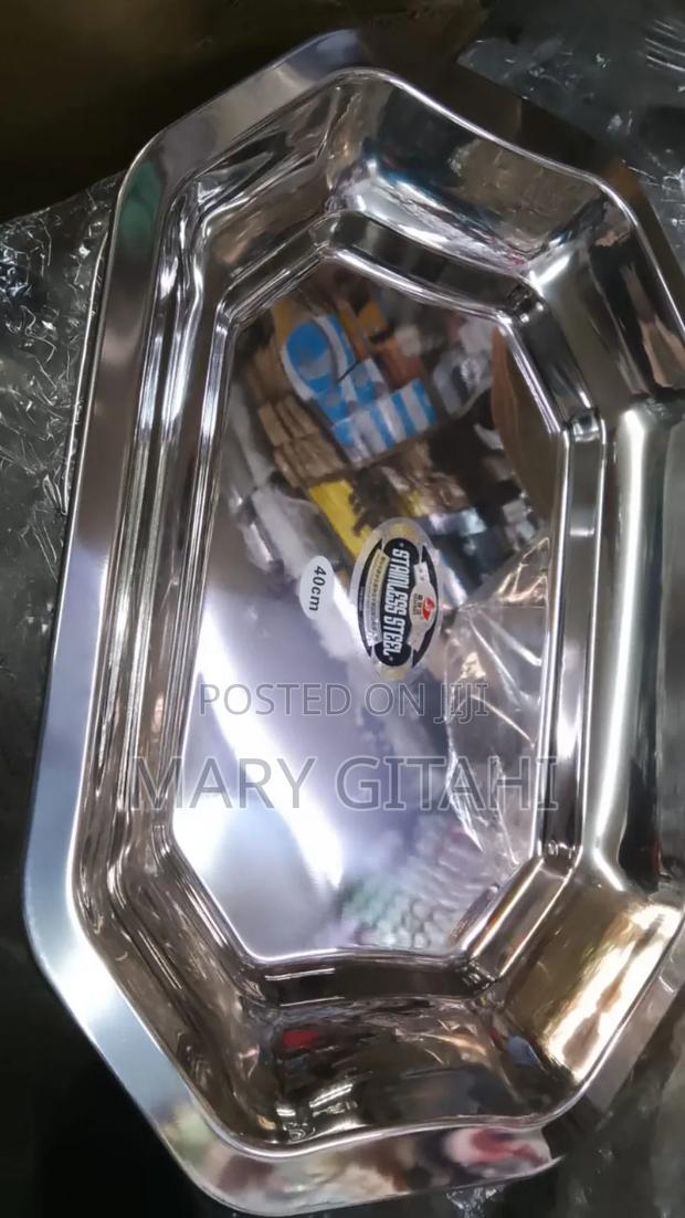 Stainless Steel Serving Tray, 40cm Octagonal