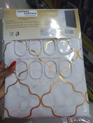 Gold Print Shower Curtain 200×180cm – Cd