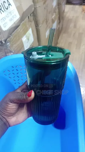 Glass Jar With Straw