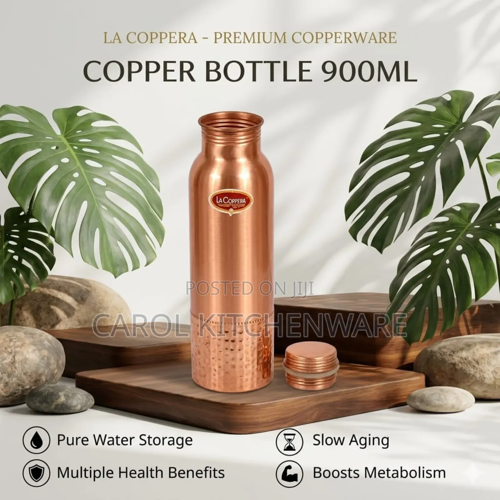 900 Ml Copper Water Bottle