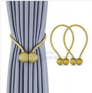 Gold-Colored Magnetic Curtain Tiebacks