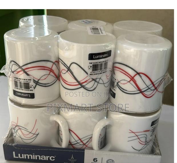 Set of 6 Luminarc Wolgan Red Coffee/Tea Cups - main view