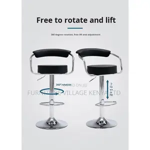 Barstool; Adjustable Black Bistro Stool With Footrest