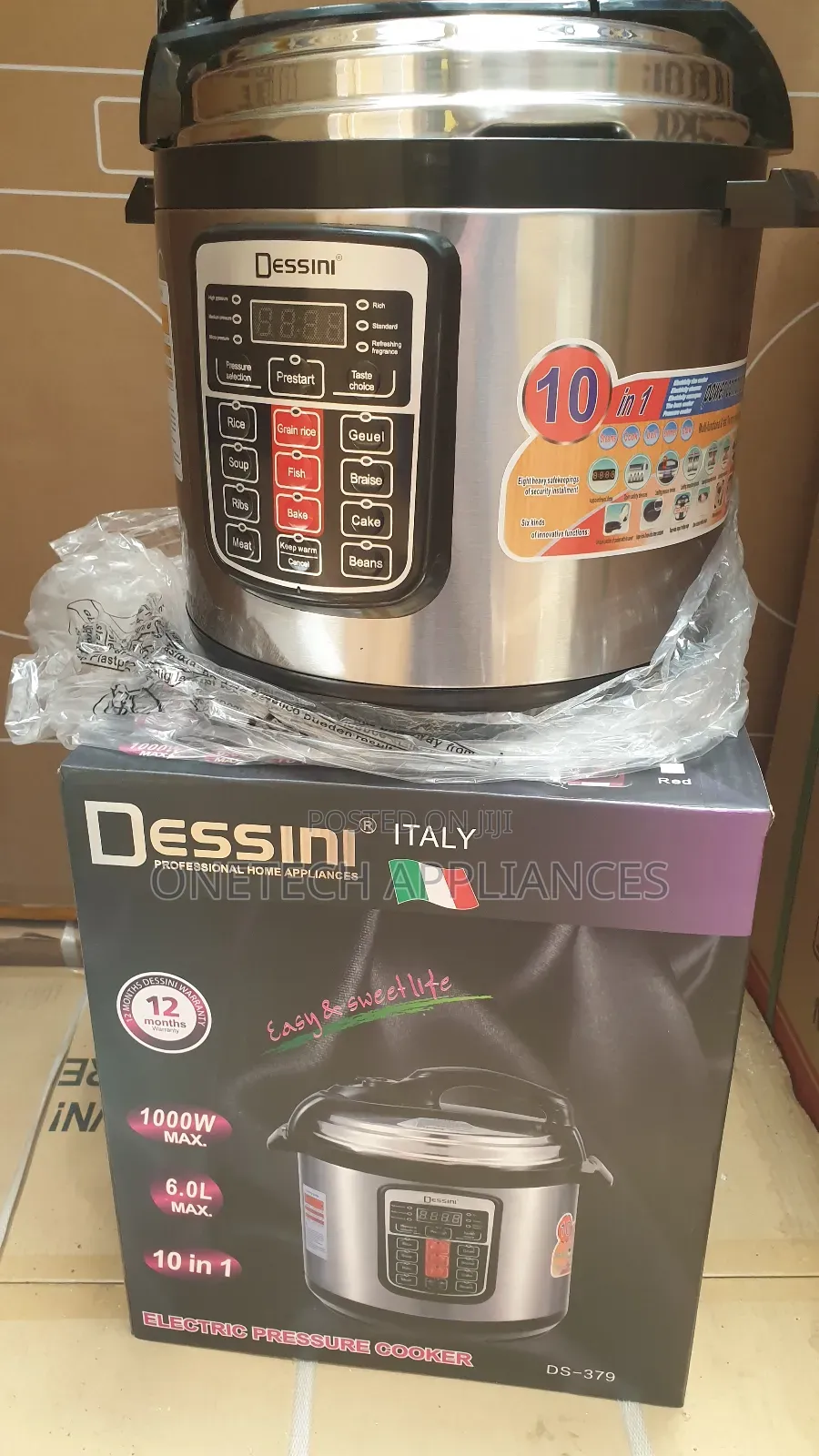 Dessini Ds-379 6l Electric Pressure Cooker – 10-in-1 Multi-Function