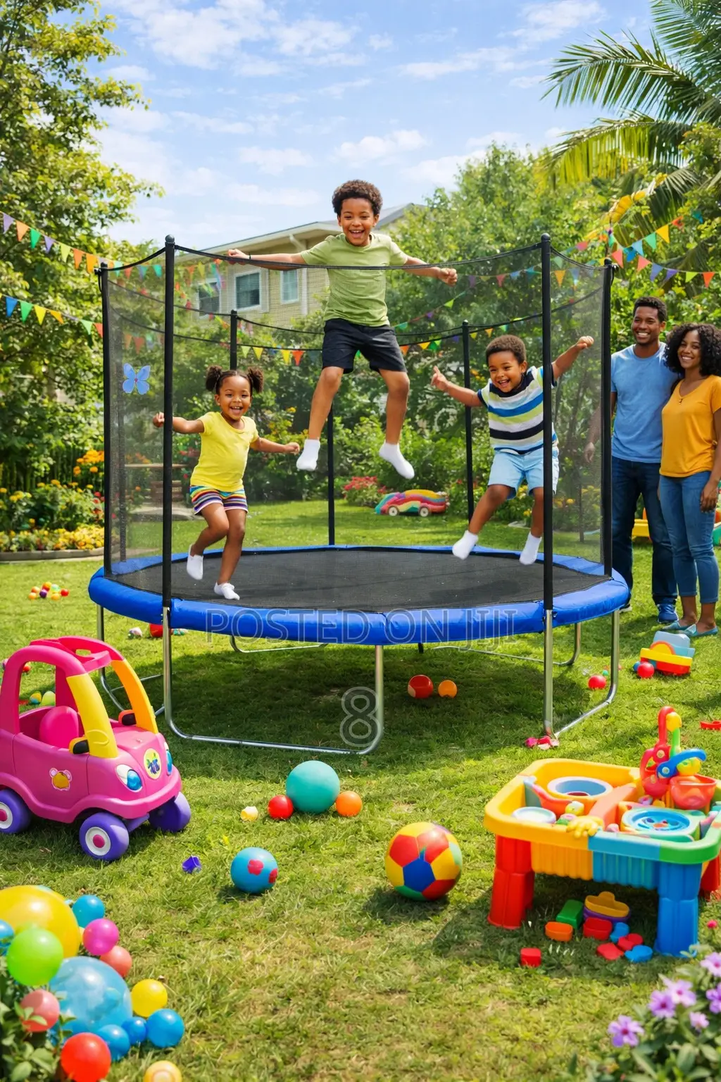 Outdoor Play Trampoline Set