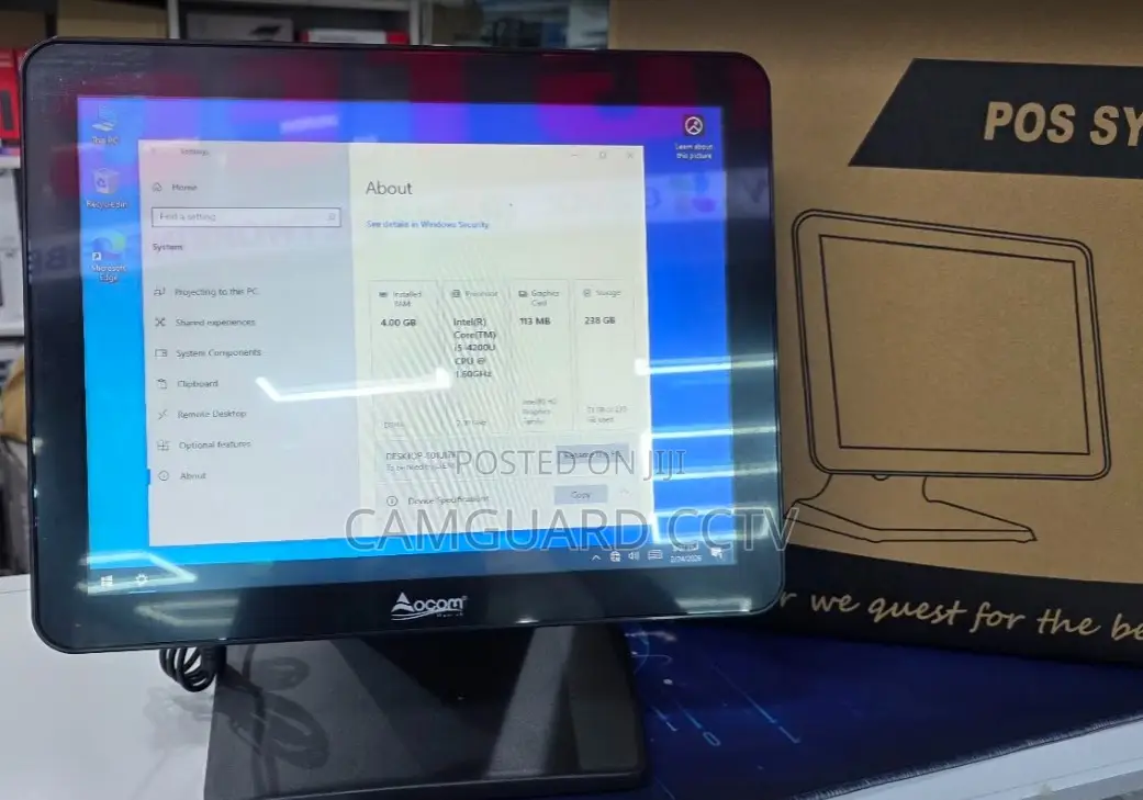 Pos Terminal Core I5 – 15′′ Pos Touch All-in-One