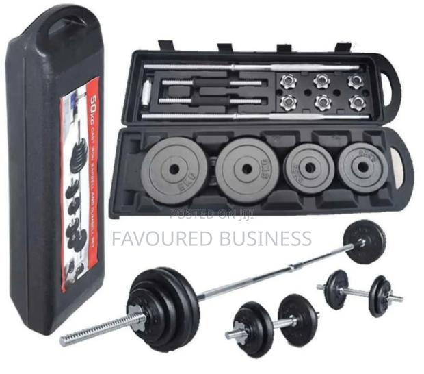 Long Lasting the York Fitness 50kg Barbell / Dumbbells Set