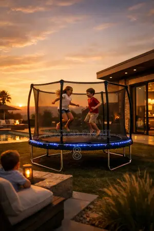 Heavy-Duty Kids Trampoline 8ft With Secure Safety Enclosure