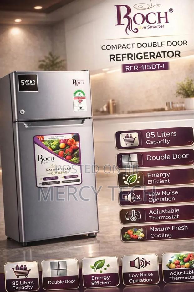 Roch Compact Double Door Refrigerator RFR-115dt-I - main view