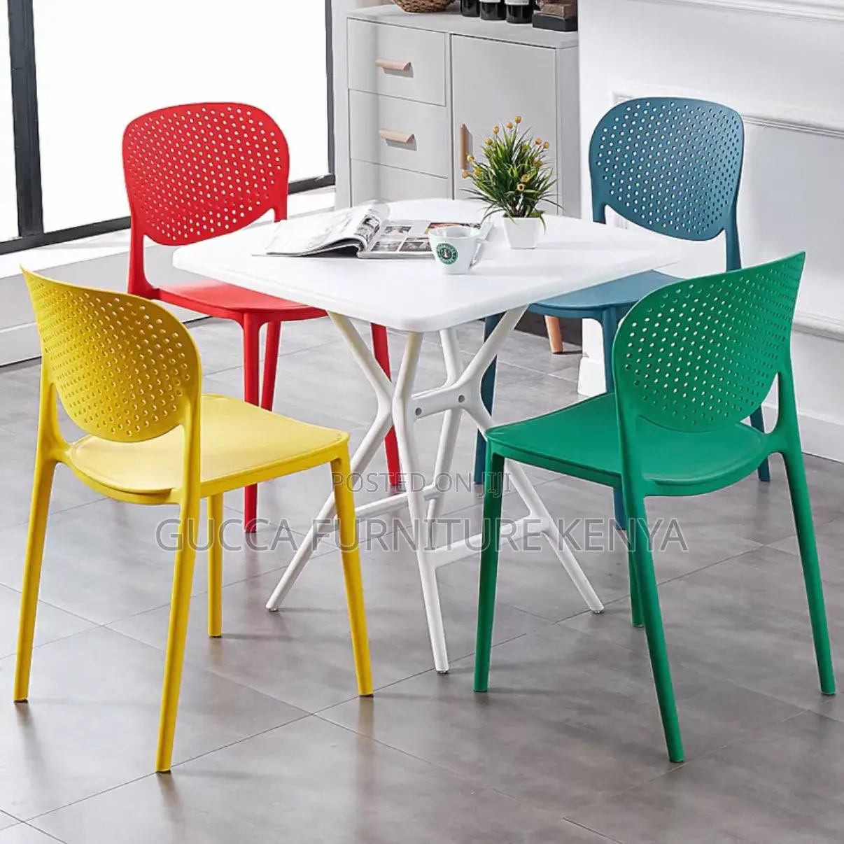 Armless Ergonomic Plastic Office Chair