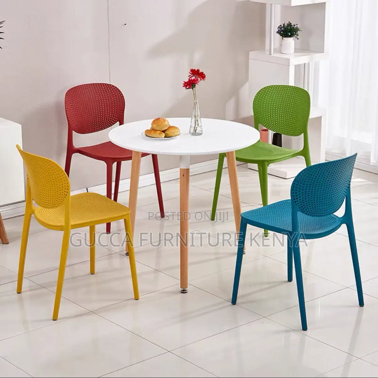 Armless Ergonomic Plastic Office Chair