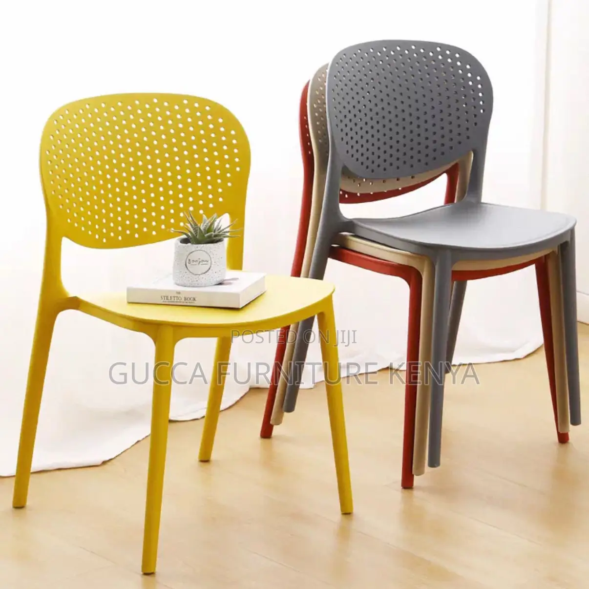 Armless Ergonomic Plastic Office Chair