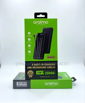 20000mah Power Bank With 4 Built-in Cables - 12w Fast Charging