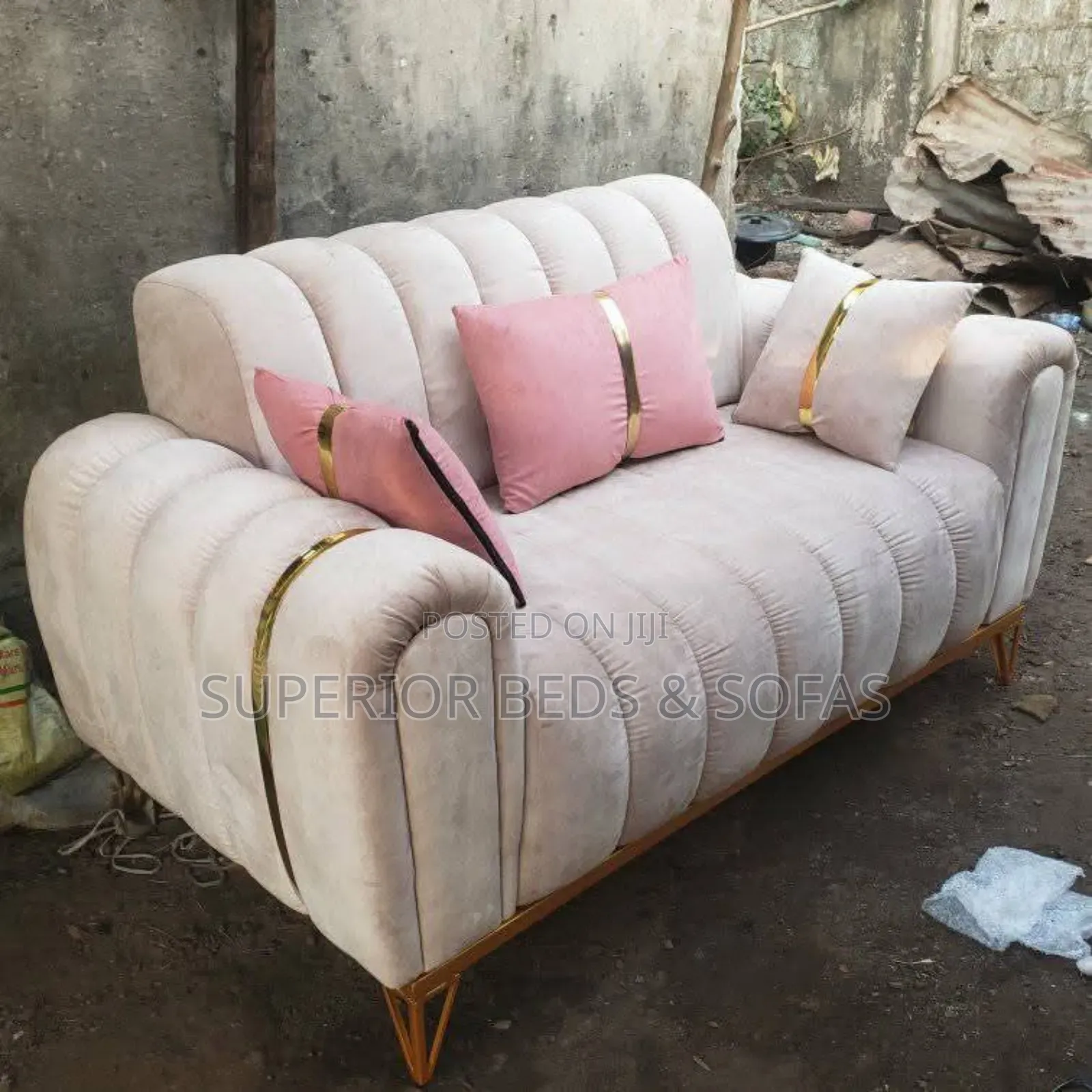 2 Seater Cream Sofa - Brand New