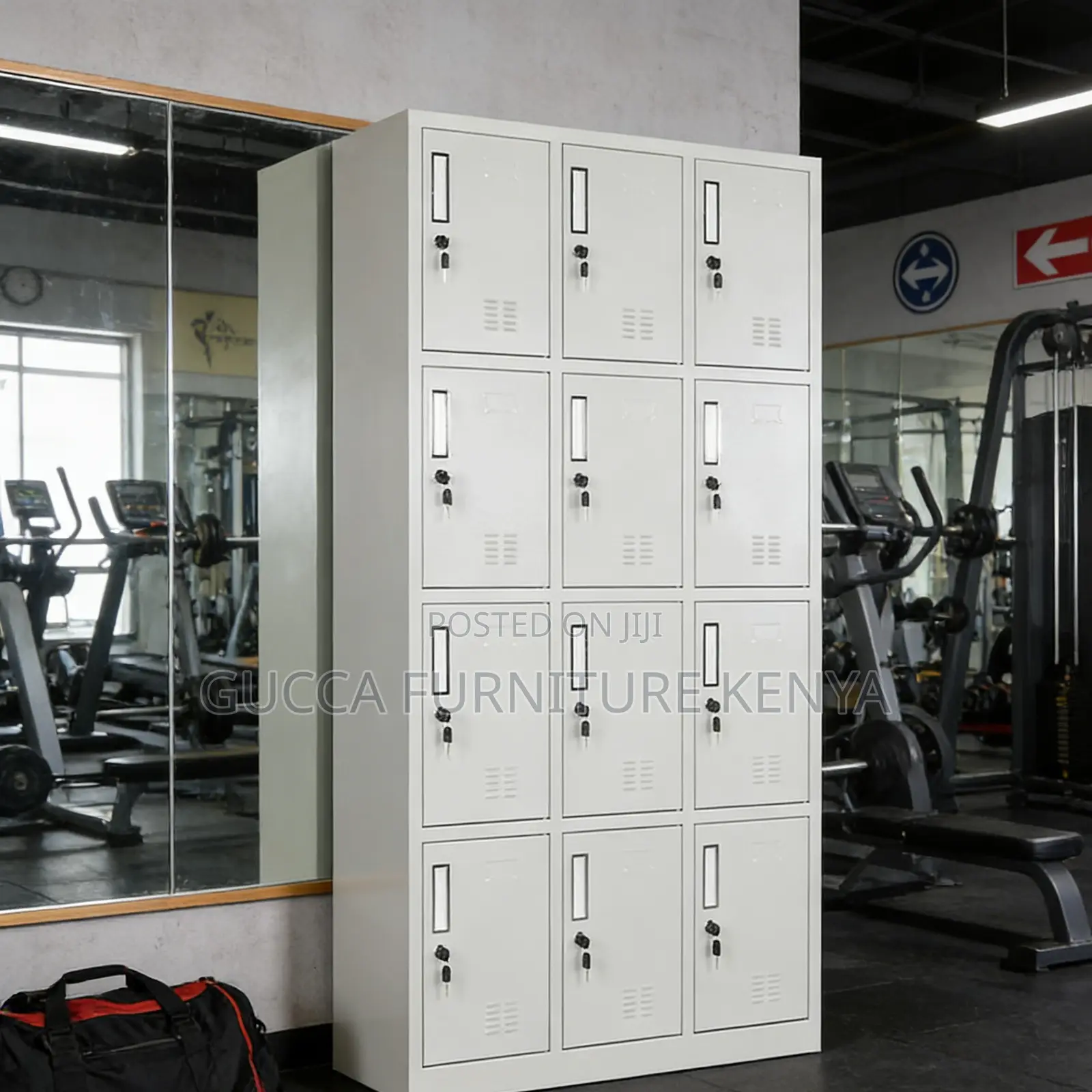 12-doors Secured Gym Storage Locker Unit