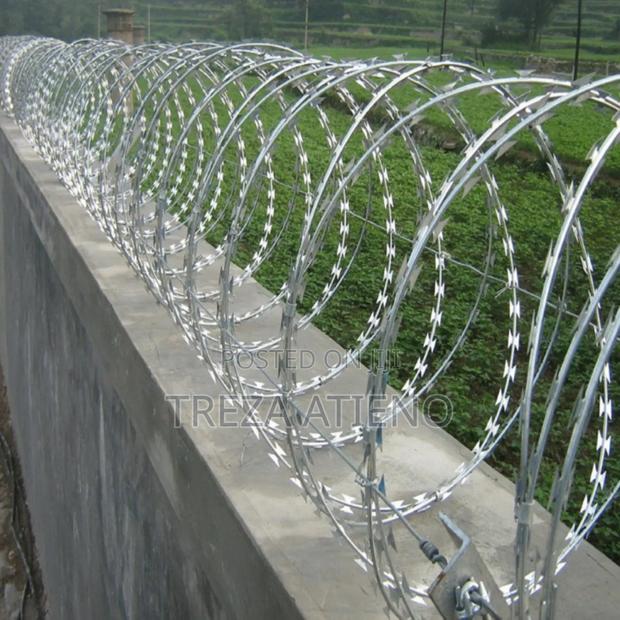 Wall Top Razor Wire Barrier - main view