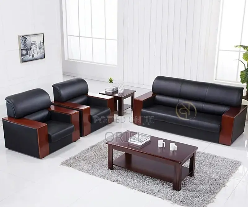 Office Sofa : Office High-Density Cushioned 5-Seater Executive Sofaset