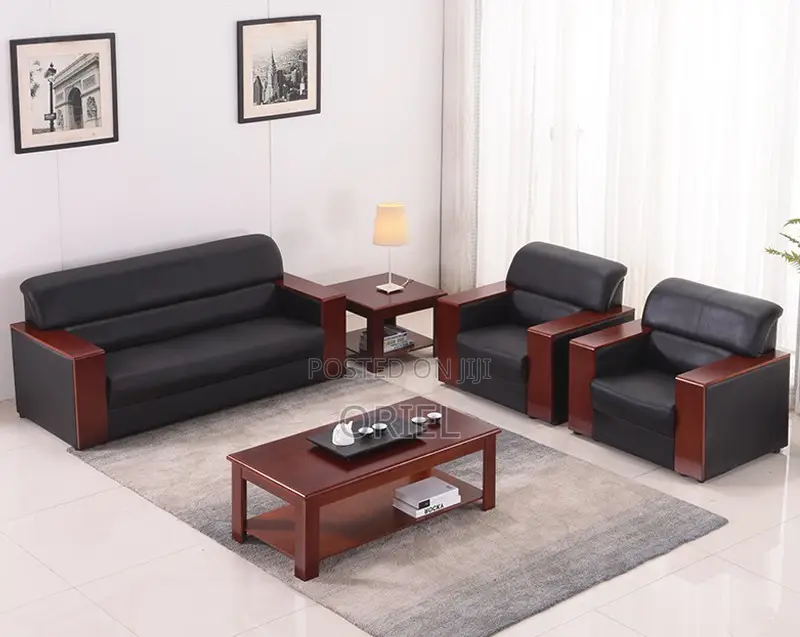 Office Sofa : Office High-Density Cushioned 5-Seater Executive Sofaset