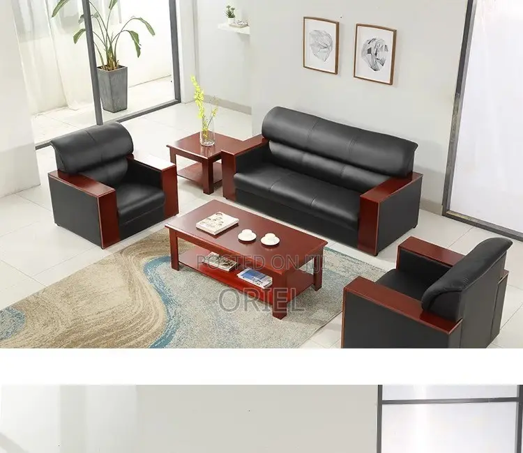 Office Sofa : Office High-Density Cushioned 5-Seater Executive Sofaset