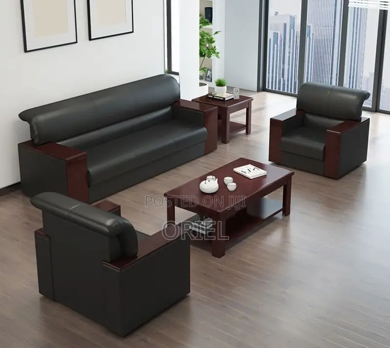 Office Sofa : Office High-Density Cushioned 5-Seater Executive Sofaset