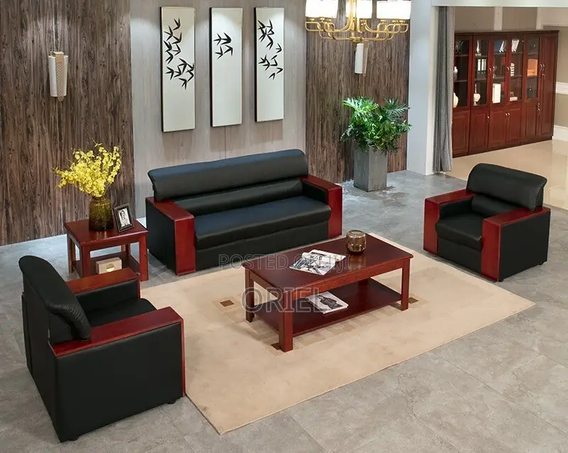 Office Sofa : Office High-Density Cushioned 5-Seater Executive Sofaset