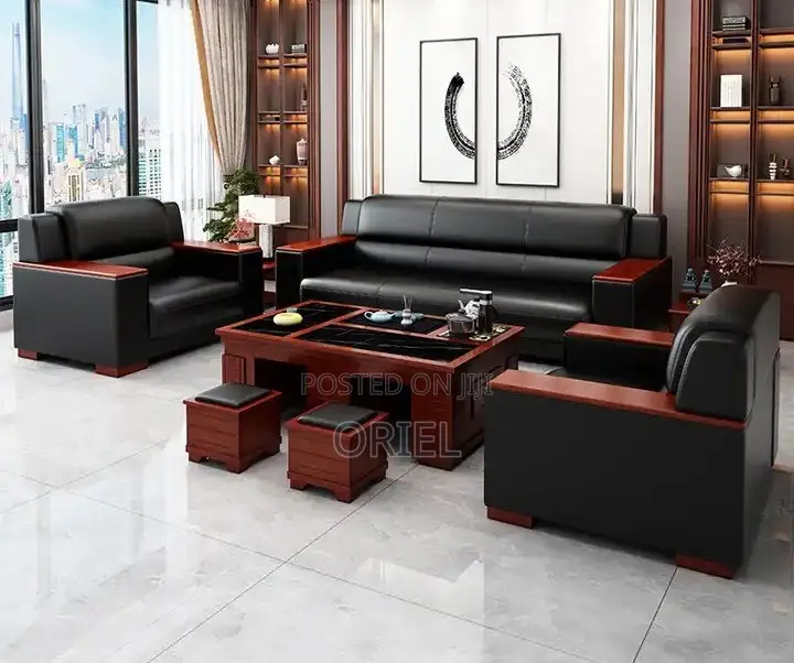 Office Sofa : Office High-Density Cushioned 5-Seater Executive Sofaset