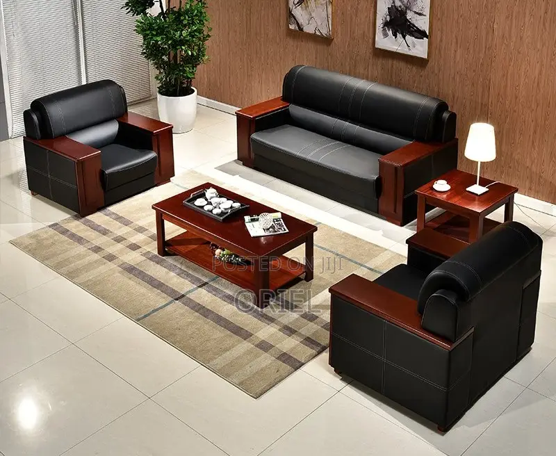 Office Sofa : Office High-Density Cushioned 5-Seater Executive Sofaset