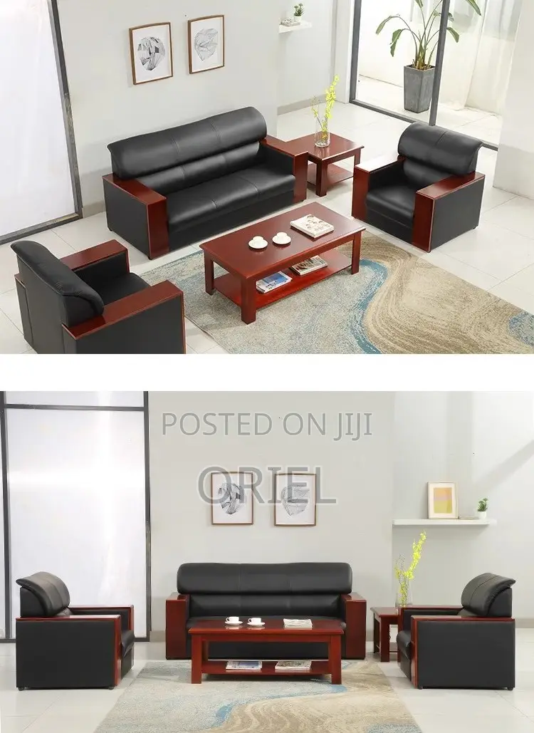 Office Sofa : Office High-Density Cushioned 5-Seater Executive Sofaset