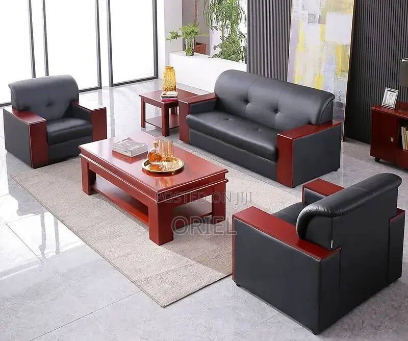 Office Sofa : Office High-Density Cushioned 5-Seater Executive Sofaset
