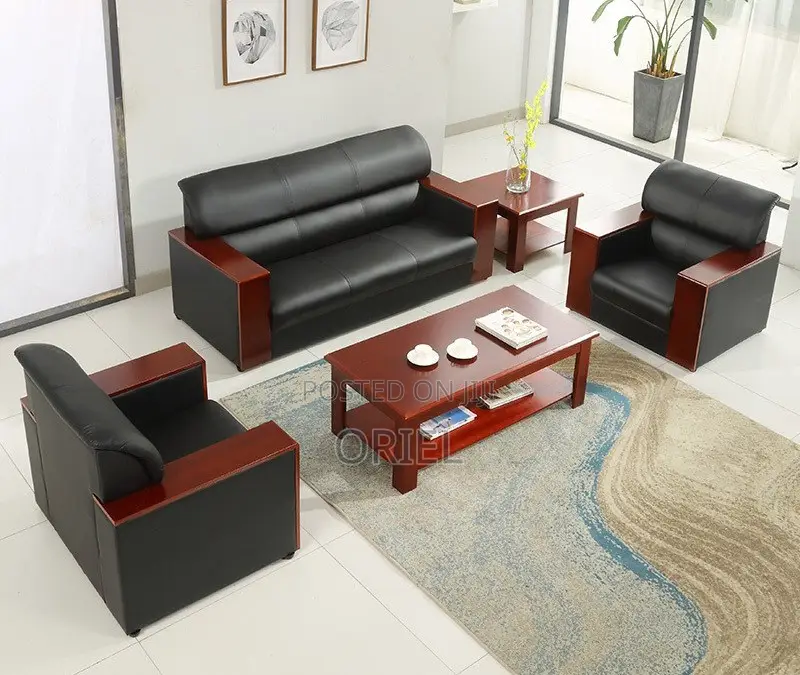Office Sofa : Office High-Density Cushioned 5-Seater Executive Sofaset