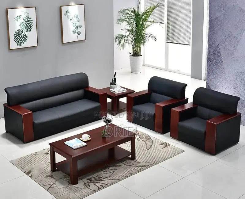 Office Sofa : Office High-Density Cushioned 5-Seater Executive Sofaset
