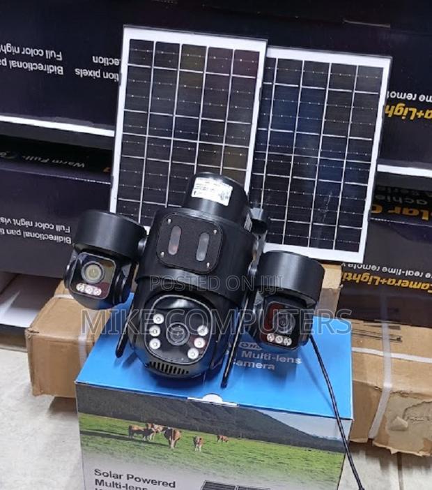 Solar Light 4ghiesy Triple Lens Three Screens Camera Solar Powered