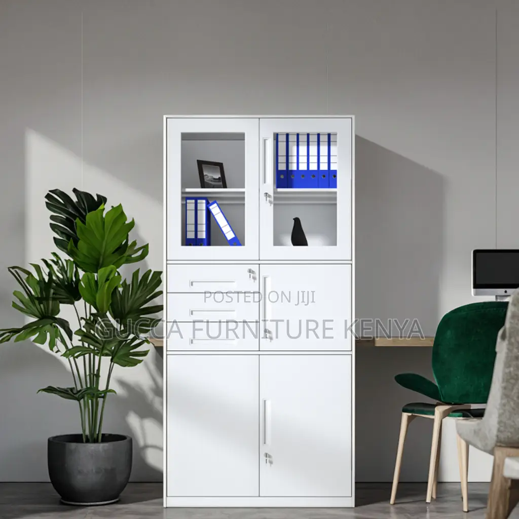 2-Swing Glass Door Filling Cabinet With Safe