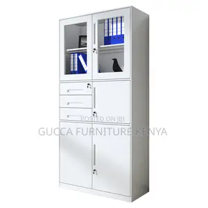 2-Swing Glass Door Filling Cabinet With Safe