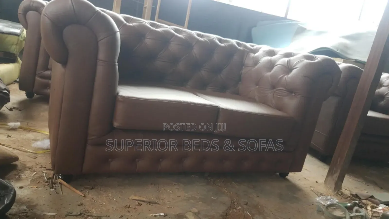 Quality 2 Seater Brown Sofa