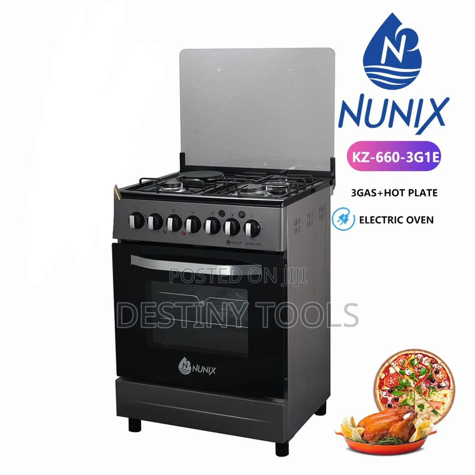 Nunix 3gas +Electric Oven Standing Cooker