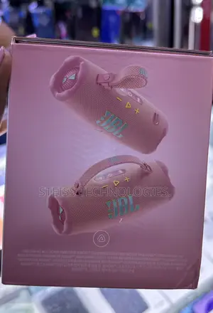 Pink JBL Charge 6 Bluetooth Speaker.