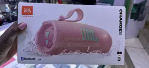 Pink JBL Charge 6 Bluetooth Speaker.