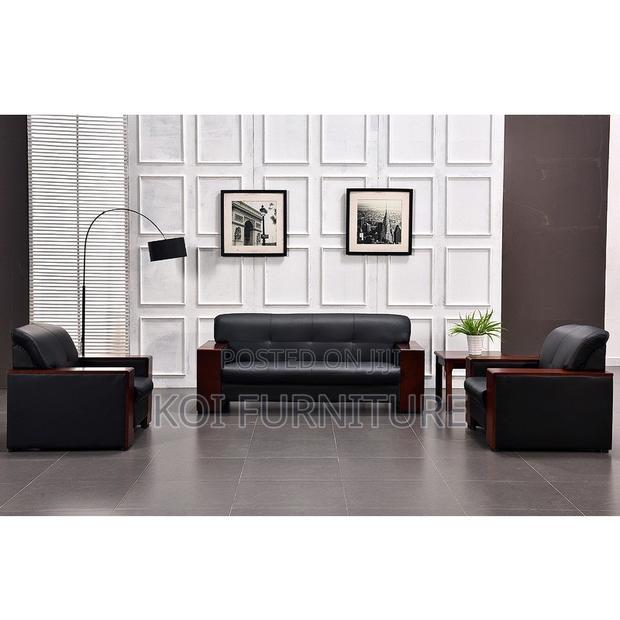 Office Sofa; Five Seaters Executive Heavy Leather Sculpted Sofa Set - thumbnail 2