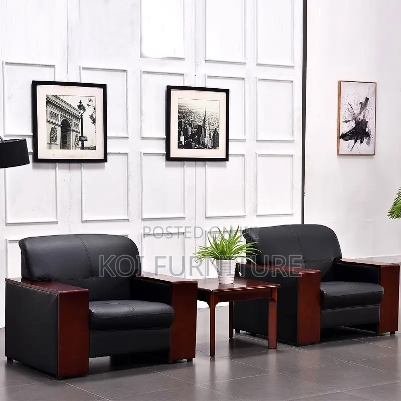 Office Sofa; Five Seaters Executive Heavy Leather Sculpted Sofa Set